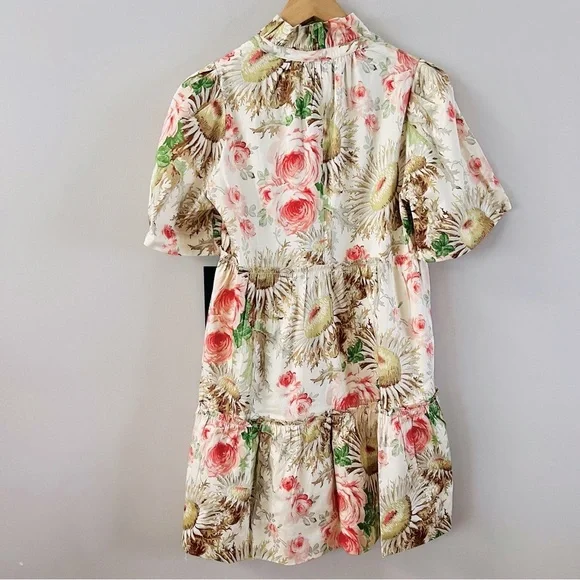 Tuckernuck Crawford mini dress ladies size medium sun faded floral beige - Picture 7 of 11